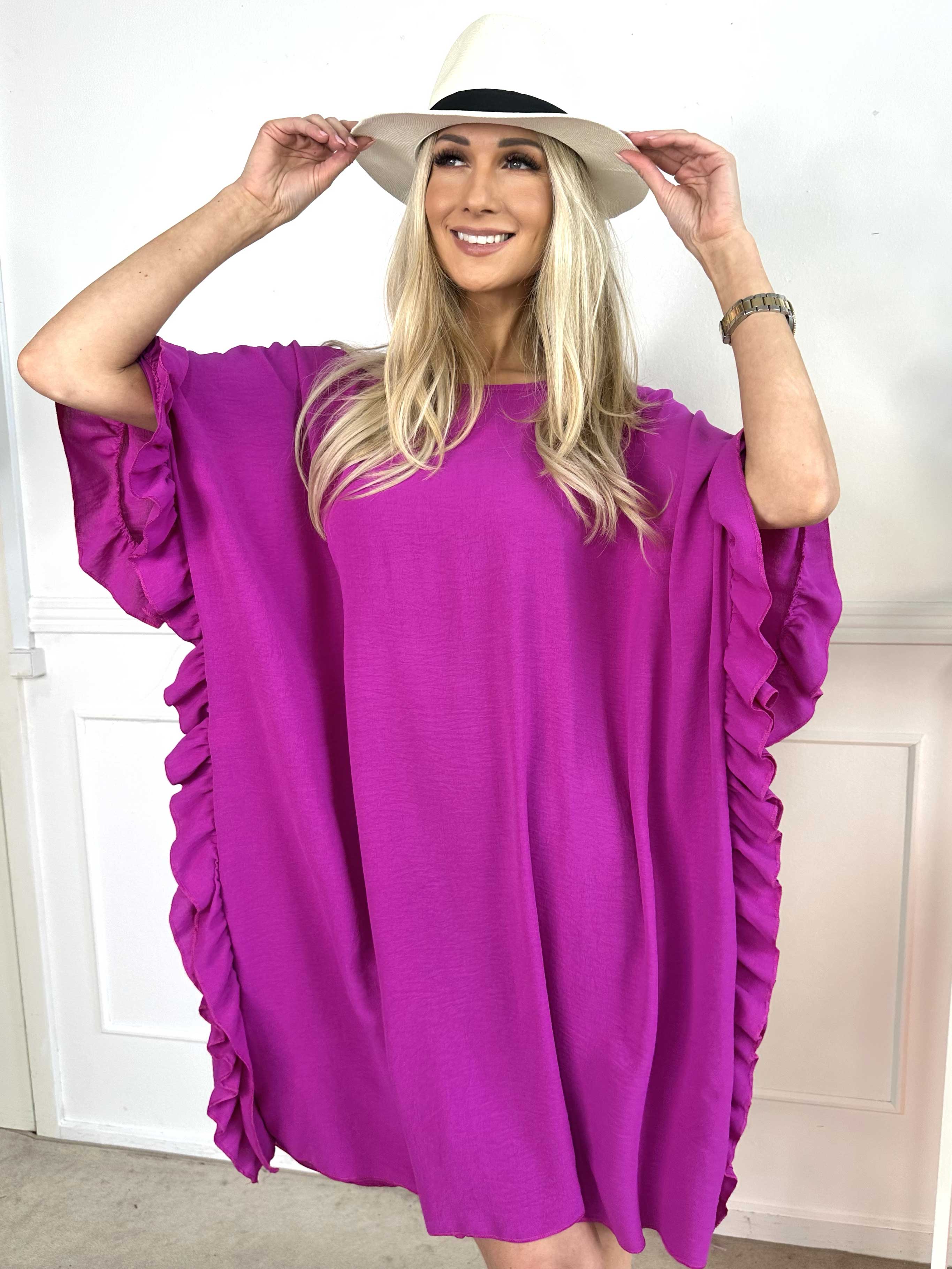 Cille - Sød tunika med flæsekanter i siderne